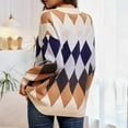 thumbnail image 2 of GK Women Contrast Color Cardigan Sweater Long Sleeve V-Neck Button-up Knitwear, 2 of 8