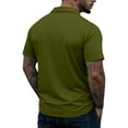 thumbnail image 5 of Dresfit Polo Quarter Zip Shirts for Men Short Sleeve Big and Tall Collared Tees 2026 Summer Breathable Business Shirt Chest Pocket Lightweight Work T-Shirt Army Green M, 5 of 6