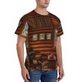 thumbnail image 2 of Bixox Men's Log Cabin Inside Printed Short Sleeve Skinny Athletic T-Shirt, 2 of 6