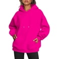 thumbnail image 1 of Sudaderas con Capucha Extragrandes para Mujer, Sudaderas de Forro , Suéteres de Moda para Otoño e Invierno Rojo Rosa 4XL, 1 of 9