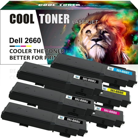 Cool Toner Compatible Toner Replacement for Dell 593-BBBU for Dell C2660 C2660dn C2665dnf（3 * Black Cyan Magenta Yellow  6-Pack) price history on PriceWatchPro