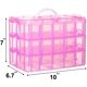 thumbnail image 4 of Sooyee - Caja de almacenamiento de plástico apilable con asa, contenedor grande de 3 capas con 30 compartimentos ajustables para organizar muñecas LOL, Shopkin, herramientas, telar arcoíris, cuentas, juguetes para niños, uñas, joyas, Lego, transparente y rosa Ormromra WMZL-1542-2, 4 of 5