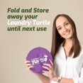 thumbnail image 5 of Cesta de lavandería, diseño de tortuga, plegable, color lavanda, tamaño grande, 5 of 5