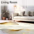 thumbnail image 2 of ODIKA 9'x12' Machine Washable Non-Slip Area Rug, Elegant Abstract Swirl Easy Clean Non Shedding Ivory Gold High Traffic Rug, White, 71026, 2 of 7