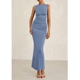 thumbnail image 4 of Vestido midi PRETTYGARDEN 2025 de verano sin mangas con pliegues para mujer, 4 of 9