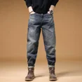 thumbnail image 2 of Pantalones vaqueros para hombre, estilo harén, ajustados, con bolsillos, apilados, moda 2024, holgados, Y2k, años 2000, primavera y otoño, XS, 2 of 5