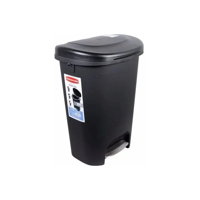 Bote de basura Rubbermaid Premium Step-on 13 Gal Negro 1843029