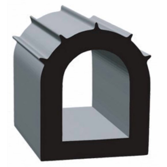 Clean Seal Slide Out Seal 2828B-H2-50 D-Type; Black; EPDM Ethylene Propylene Diene Monomer; With Acrylic Based Adhesive