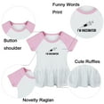 thumbnail image 2 of Pack of 2, I'm Vaccinated & Don't Worry I'm Vaccinated Funny Dresses For Baby, Newborn Babies Skirts, Infant Princess Dress, Toddler Frocks (Pink Raglan Dresses, 0-6 Months), 2 of 5