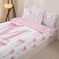 thumbnail image 3 of Homewish Pink Letter D Personalized InitialZipper Twin Comforter Sets with Fitted Sheet and 2 Pillowcases For Kids,Girly Bowknot Zipper Bedding Set,Pink Reversible,4-Piece, 3 of 7