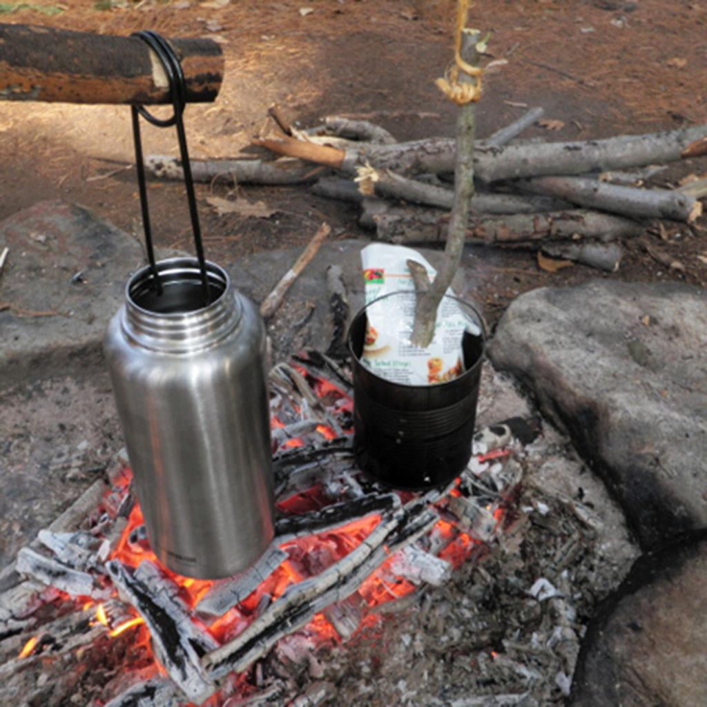 Camping Kettle Stainless Steel Outdoor Cooking Coffee Bottle and Collapsible Water with Storage Bag for Hiking Climbing