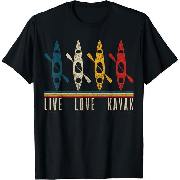 Live Love Kayak Vintage Kayaking Gift T-Shirt