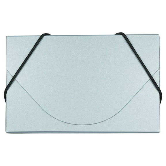 JAM Plastic Business Card Holder Case, 1/Pack, Silver Metallic