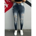thumbnail image 2 of Apay Jeans for Women  Long Denim Pants Hole Casual and Versatile Hip Lifting Slim  Regular Size, 2 of 4
