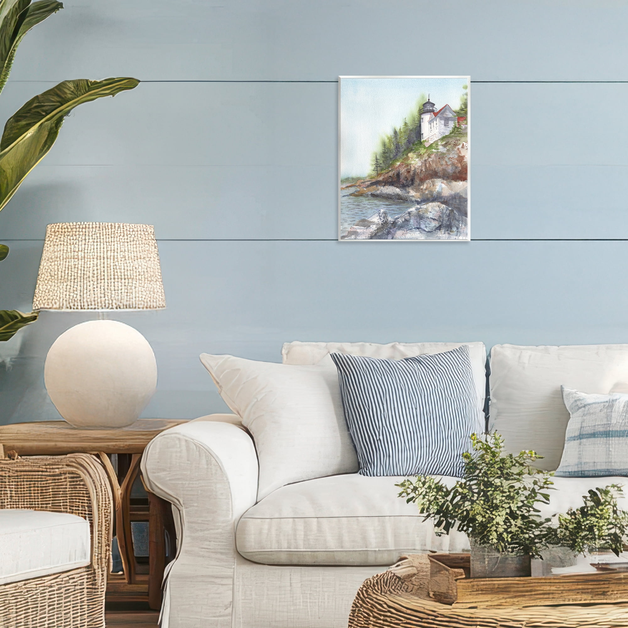 Stupell Industries Bass Harbor Lighthouse Wall Plaque Art, design by Patti Bishop