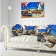 thumbnail image 3 of Designart Fishing Boats Under Blue Sky - Seascape Throw Pillow - 12x20, 3 of 5