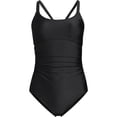 thumbnail image 3 of Lands' End Women's Long Torso Essential Tie Back Ruched One Piece Swimsuit, 3 of 6