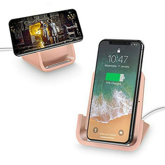 Wireless Charger YUWISS Wireless Charging Stand Cordless Charger Qi-Certified 10/7.5/5W Compatible with iPhone 12/12 Pro 11/11Pro/11Pro Max/XR/XS Max/XS/X/8/8Plus Galaxy S10/S9/S9 /S8/S8 , Note 10/9/8