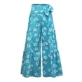 thumbnail image 1 of Pants for Women Casual Loose Flared Wide Leg Pants Beach Straight Trousers, 1 of 6