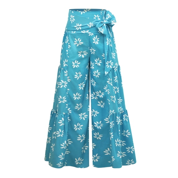 Pants for Women Casual Loose Flared Wide Leg Pants Beach Straight Trousers