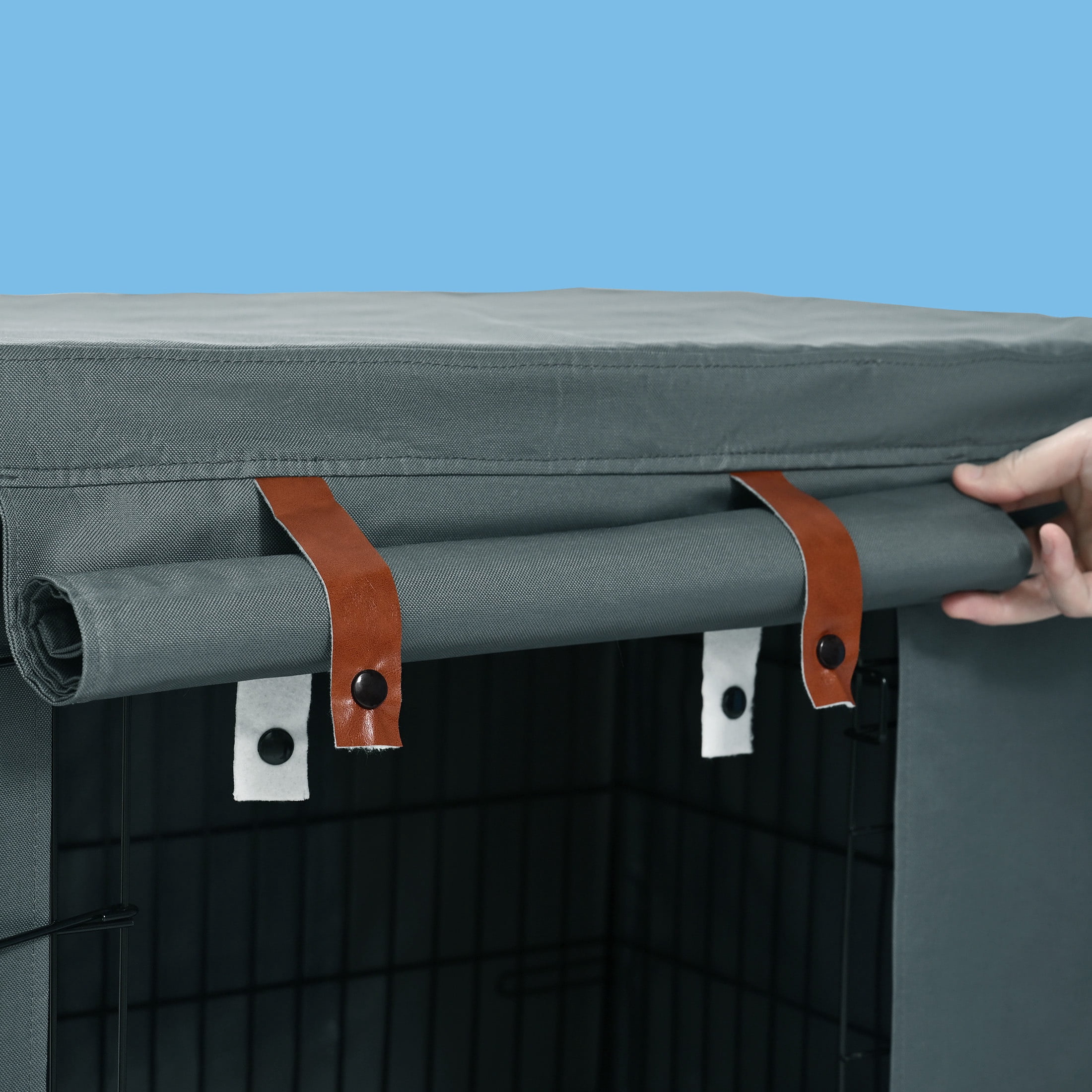 Vibrant Life 30" Dog Crate Cover with Breathable Panels, Dark Gray