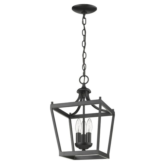 HomeRoots 398076 16 x 10 x 10 in. Kennedy 3-Light Matte Black Pendant