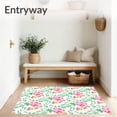 thumbnail image 3 of ODIKA 5'x7' Machine Washable Non-Slip Area Rug, Vintage Strawberry Blossom with Delicate Vine Embellishments High Traffic Rug with Pad, Pink, 468227, 3 of 8