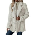 thumbnail image 7 of Atogsazn Womens Sherpa Winter Coat Casual Fleece Thick Warm Jacket Button Down Fuzzy Clothing Tops Outerwear White L Fashion, 7 of 7