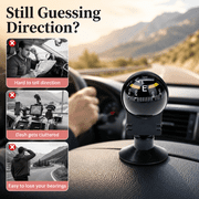 Mini Car Compass Ball with Suction Cup, Dashboard Direction Compass for Vehicle Interior, Black Plastic, 2.4 x 1.26 in