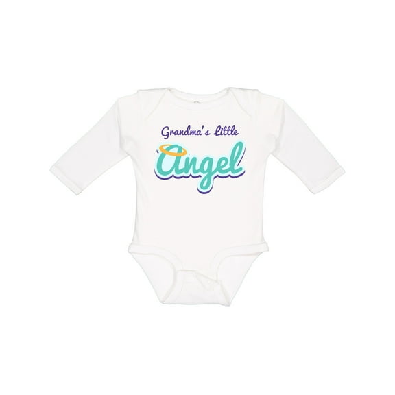 Inktastic Grandma's Little Angel Boys or Girls Long Sleeve Baby Bodysuit