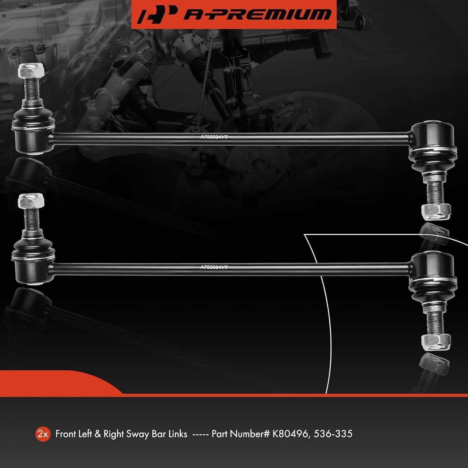 A-Premium 2x Front Sway Bar Links Stabilizer Bar Links, Compatible with Nissan Altima, Maxima, Murano, Pathfinder, Quest, Rogue, Rogue Select & Infiniti JX35, Replace # K750094, K750095