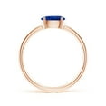 thumbnail image 2 of ANGARA Natural Oval Blue Sapphire Solitaire Ring With Diamonds in 14K Rose Gold for Women (Size-7x5mm) | September Birthstone, Anniversary, Jewelry Gift for Women | Natural Blue Sapphire Ring, 2 of 9