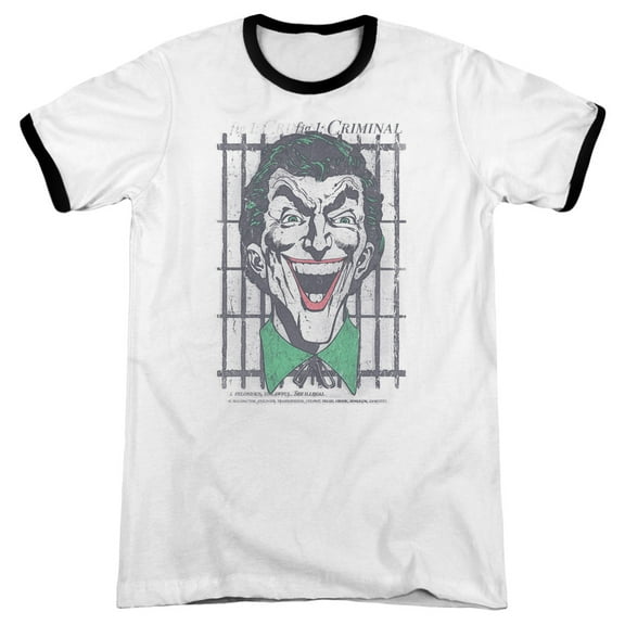 DC Comics Criminal Adult Ringer T-Shirt White/Black