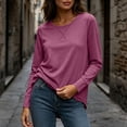 thumbnail image 5 of Otvok Stitch‑Detail Casual Pullover for Women, Crew Neck Long Sleeve Loose T‑Shirt, 5 of 7