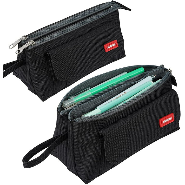 Large Pencil Case, Pencil Pouch with Zipper Compartments, Aesthetic Pencil  Case