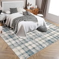 thumbnail image 2 of Memoryfield 5' x 7' Washable Plaid Area Rug, Modern Non-Slip, Stain-Resistant Floor Carpet for Bedroom, Living Room, Nursery, Dining Room & Dorm, Blue&Beige, 2 of 6