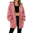 thumbnail image 2 of Erwazi Women Zip Up Hoodies Long Sleeve Fall Hooded Sweatshirts Casual Long Jacket Coat with Pockets, 2 of 8