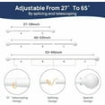 thumbnail image 4 of No Drill Curtain Rods for Window 28 to 60 Inches, 5/8 Inch Diameter Renter Friendly Drapery Rod with Adhesive Brackets without Drilling, Adjustable from 27 to 65 Inches, White, 4 of 7