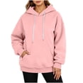 thumbnail image 3 of Fall Sweatshirts for Women Long Sleeve Kangaroo Pocket Drop Shoulder Pullovers Top L, 3 of 7
