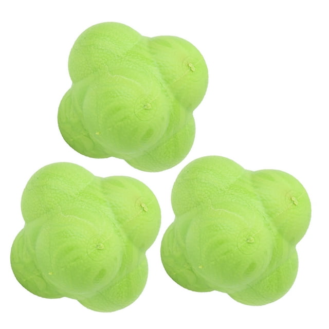 3 Pcs Balle de Réaction Hexagonale Rebond Coordination Réflexe Exercice Sport Entraînement Physique Entraînement Balle Verte