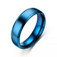 thumbnail image 6 of 4mm/6mm Black/Blue/Gold Titanium Steel Brushed Band Men's Women's Ring Size 6-12, 6 of 6
