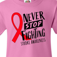 thumbnail image 4 of Inktastic Never Stop Fighting Stroke Awareness Red Ribbon Youth T-Shirt, 4 of 5