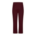 thumbnail image 4 of Dresfit Men's Baggy Pants Big and Tall Wide Leg Sweatpants Straight Leg Drawstring Yoga Trousers with Zipper Pockets Spring Solid Lightweight Open Bottom Sweat Pants Wine XL, 4 of 5