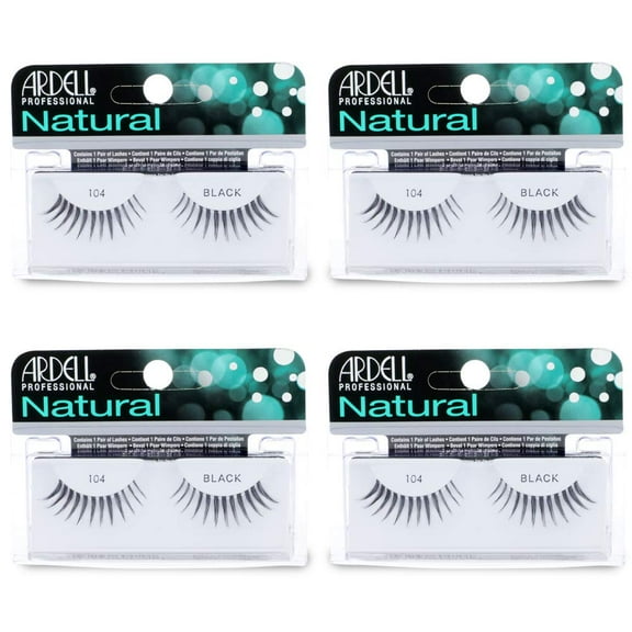 Ardell Natural Lashes False Eyelashes 104 Black (4 Pack)
