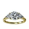 thumbnail image 1 of 1.00 Carat Excellent Round Cut Real Diamond New Design Three Stone Ring for Wedding Solid 18K Yellow Gold Size 11, 1 of 1