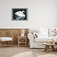 thumbnail image 2 of Elegant Swan Reflection Portrait Animals & Insects Graphic Art Black Framed Art Print Wall Art, 2 of 7