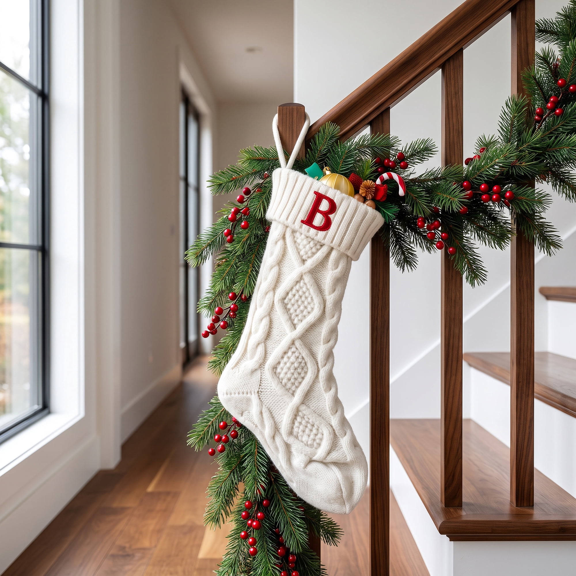 Unique Bargains Canine Bone Christmas Stocking Luxury Puppy Holiday Keepsake Sack Letter B 17"