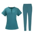 thumbnail image 2 of Uniforme de enfermería Soledad para mujer con múltiples bolsillos salón de belleza verde L, 2 of 9