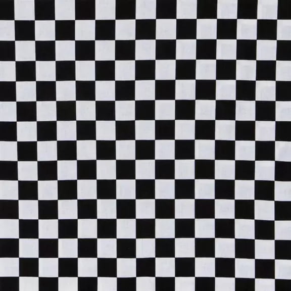 Black White Check Cotton Calico Fabric