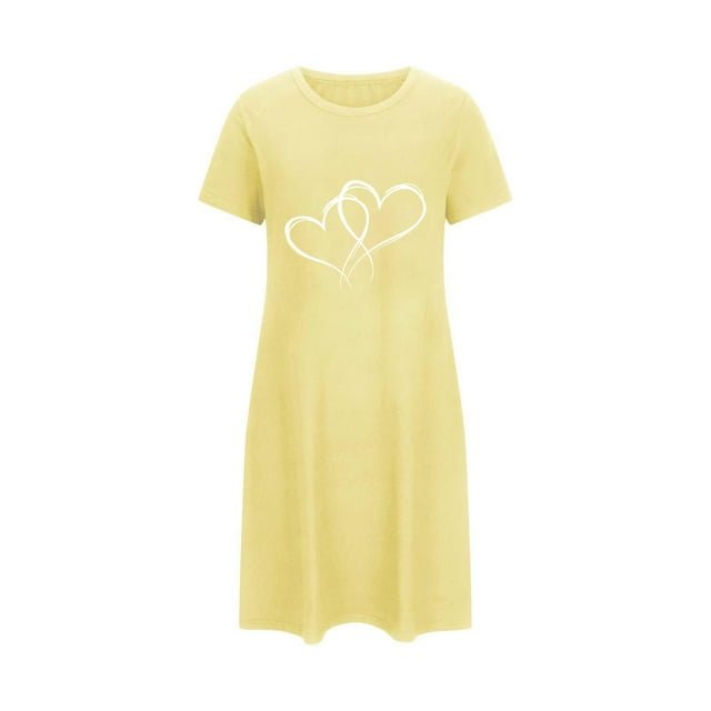 Chemise de Nuit Surdimensionnée pour Femmes, Vêtements de Nuit Grande Taille avec Imprimé Poitrine, Chemise de Nuit à Manches Courtes, Robe Décontractée pour la Maison, Robe de Pyjama Douce et Respirante